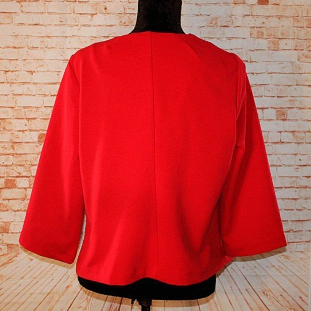 Chico’s red 3/4 sleeve Red Open Jacket Size 1 - Picture 3 of 4